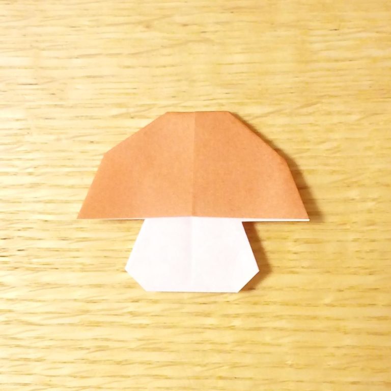 きのこの折り紙の簡単な折り方 工程少なく子供 園児 でも秋飾り